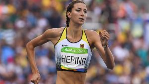 Christina Hering von der LG Stadtwerke München bei ihrem 800 Meter Vorlauf bei den Olympischen Sommerspielen in Rio de Janeiro