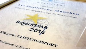 BayernSTAR 2016 in der Kategorie Leistungssport für die LG Stadtwerke München