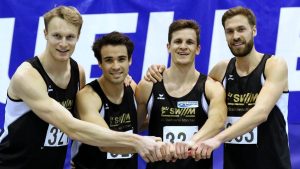 4x200-Meter-Staffel der LG Stadtwerke München gewinnt Gold bei bayerischer Hallenmeisterschaft in Fürth 2017