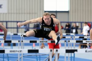 Sebastian Barth von der LG Stadtwerke München: Bayerischer Hallenmeister 2017 über 60 Meter Hürden