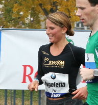 Leni Heuck beim Marathon in Frankfurt 2011